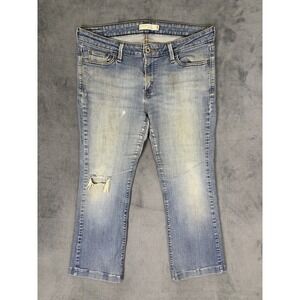 Levis Jeans Womens 12 Blue Light Wash Distressed Denim 545 Low Rise Bootcut